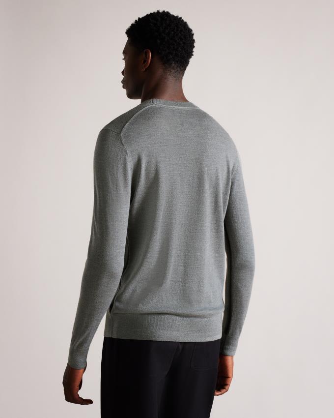 Pull Ted Baker Merino Wool Crew Neck Grise Homme | FVV-48941123